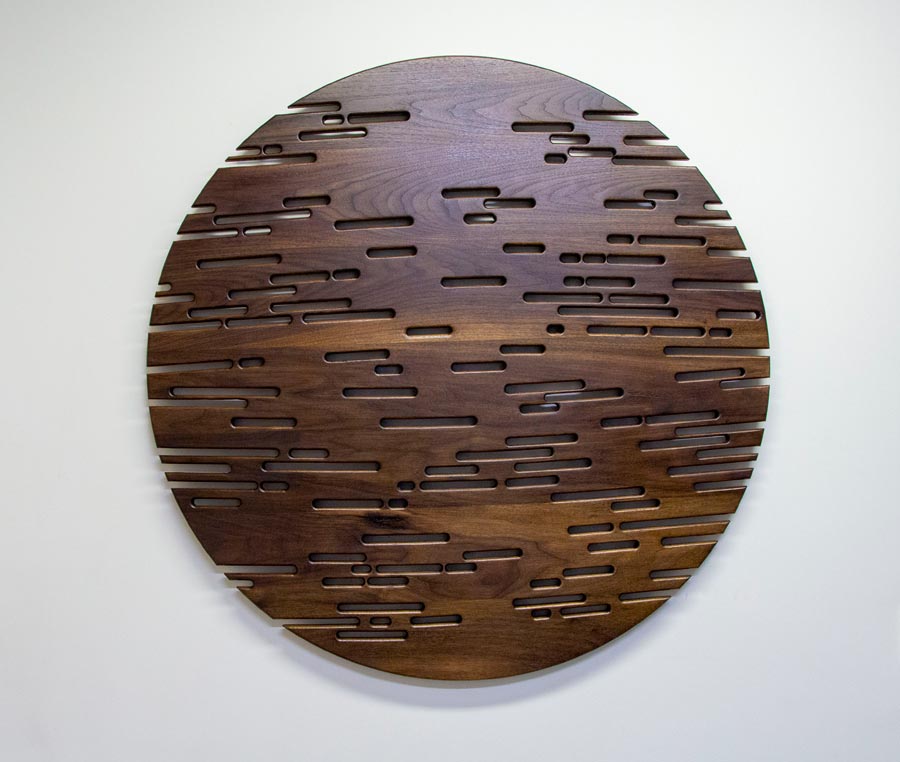 Don Service - Cloudy Day on a Walnut SERVICE Cloudy day on a Walnut. 1200mm Dia X 22mm Solid Walnut hand cut web