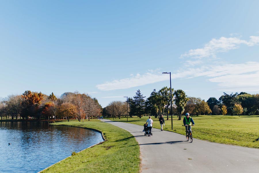 Hagley Park. Image: ChristchurchNZ Victoria Lake Hagley Park with children web