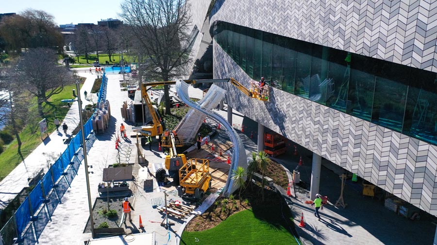 Te Aika under construction. Image: Ōtākaro Limited CC Aug 21 20210810 4 web