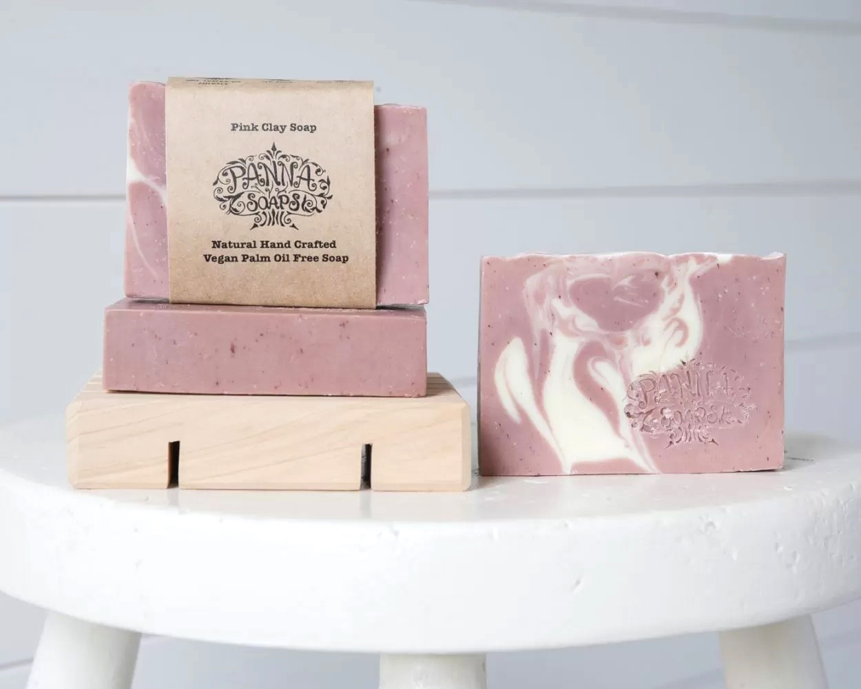 Pink clay soap