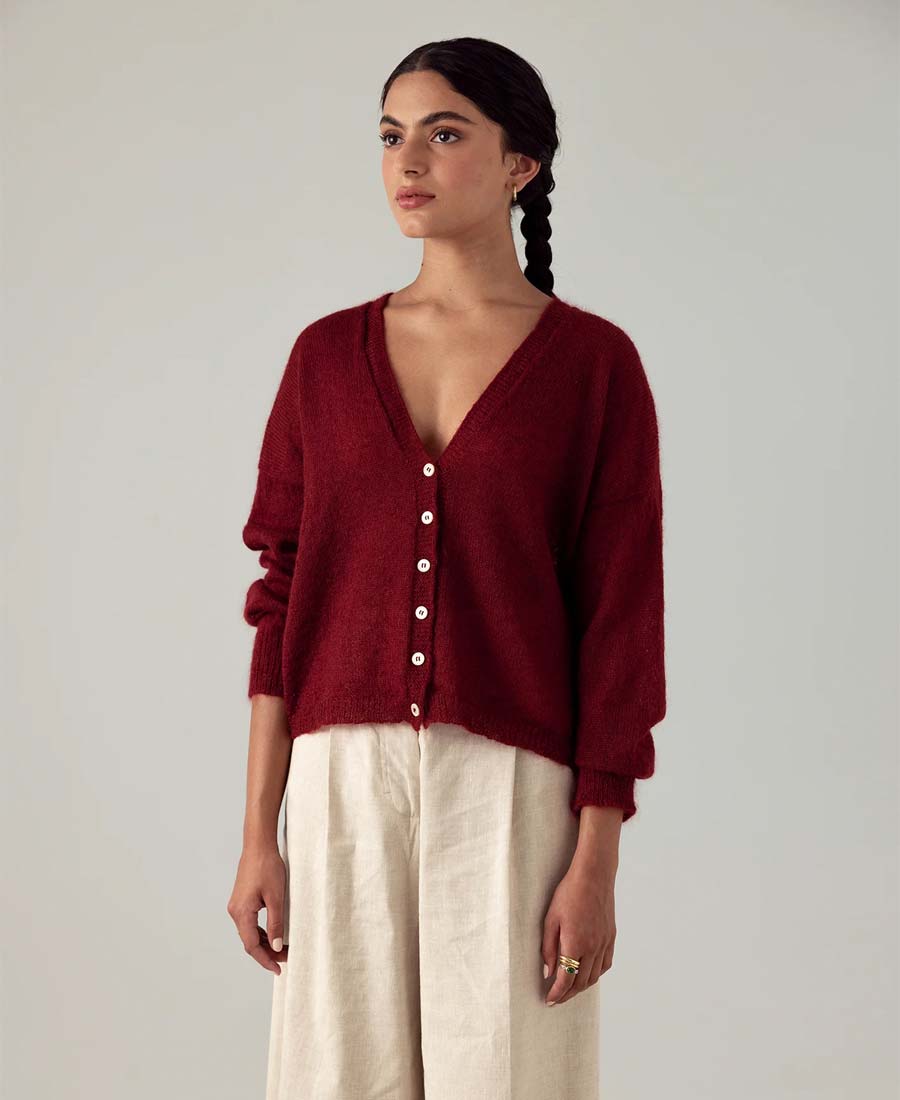 Francie Mist Cardigan - Dark Cherry FRANCIEFrancie CaressaAW24013922