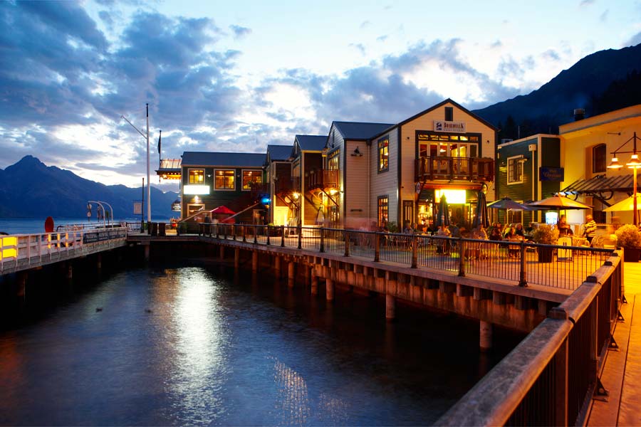 Image credit: Destination Queenstown Steamer Wharf at dusk