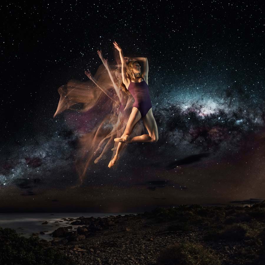 Royal New Zealand Ballet - Venus Rising. Image: Ross Brown RNZB Dancer Katherine Skelton Venus Rising stars Image Ross Brown LR